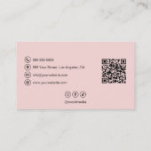 Bakery Logo QR Code Social Media Blush Pink Visitekaartje (Achterkant)