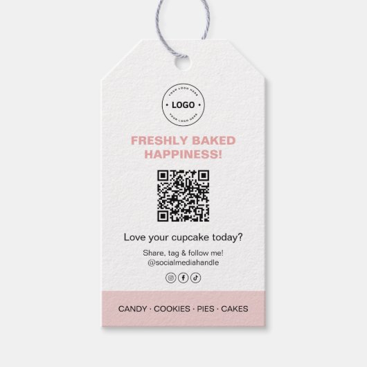 Bakery Logo QR Code Social Media Cadeaulabel (Voorkant)