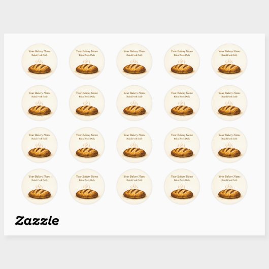 Bakery Logo Sticker - Custom Bread Icon Design (Vel)