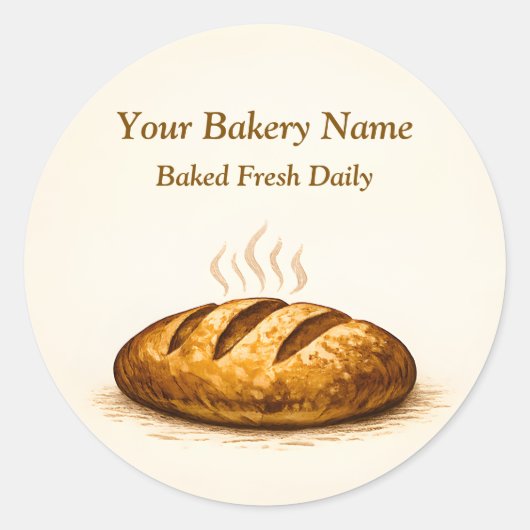 Bakery Logo Sticker - Custom Bread Icon Design (Voorkant)