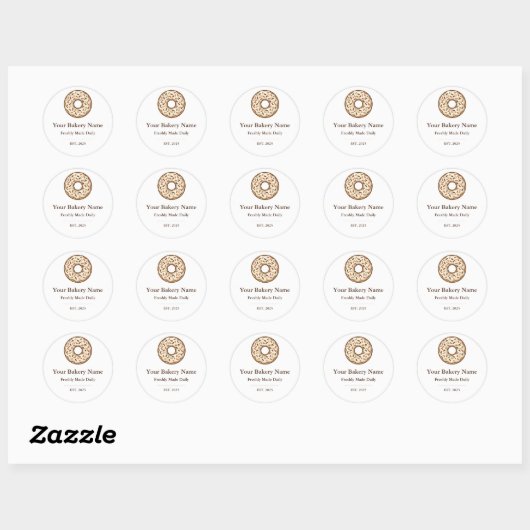 Bakery Logo Sticker - Custom Donut Icon Design (Vel)