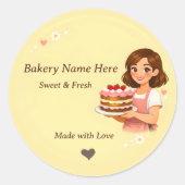 Bakery logo Sticker - Custom Pastry Chef design  (Voorkant)