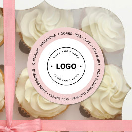 Bakery Logo White and Pink Ronde Sticker
