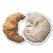 Bakery Lover Cat – Croissant Kitty Sticker (Voorkant)