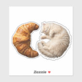 Bakery Lover Cat – Croissant Kitty Sticker (Vel)