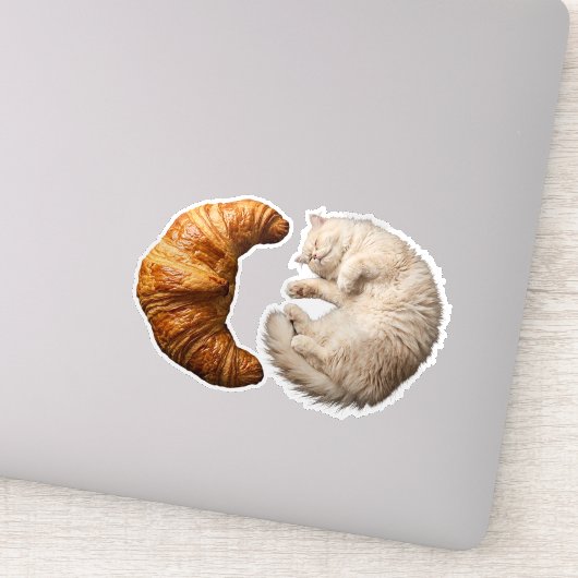 Bakery Lover Kat – Croissant Kitty Sticker (Detail)