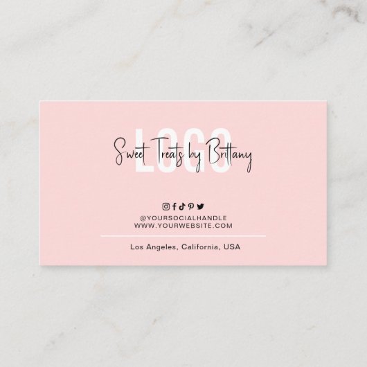Bakery Loyalty Card Cupcake Feminine Modern Script (Achterkant)
