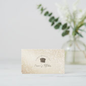 Bakery Loyalty Card Gold Glitter Bread Logo Visitekaartje (Staand voorkant)