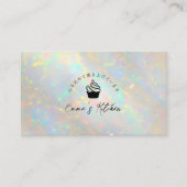 Bakery Loyalty Card Holographic White Opal Cupcake Visitekaartje (Voorkant)