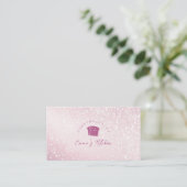 Bakery Loyalty Card Pink Glitter Bread Logo Visitekaartje (Staand voorkant)