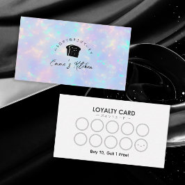 Bakery Loyalty Card Rainbow Holographic Bread Logo Visitekaartje