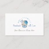 Bakery Loyalty Kaart Cupcake Blauw Wit Waterverf Visitekaartje (Voorkant)