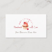 Bakery Loyalty Kaart Cupcake Cherry Rode Waterverf Visitekaartje (Voorkant)