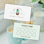 Bakery Loyalty Kaart Cupcake Chocolate Mint Elegan Visitekaartje
