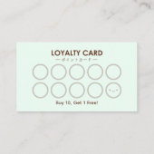 Bakery Loyalty Kaart Cupcake Chocolate Mint Elegan Visitekaartje (Achterkant)