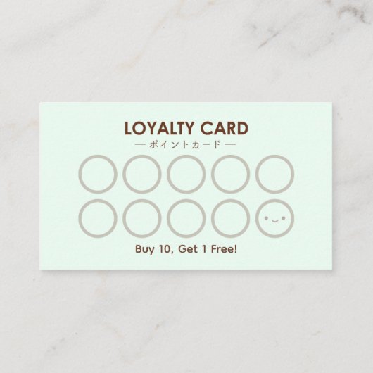 Bakery Loyalty Kaart Cupcake Chocolate Mint Elegan Visitekaartje (Achterkant)