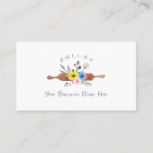 Bakery Loyalty Kaart Rolling Pin Floral Waterverf Visitekaartje (Voorkant)
