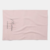 Bakery met monogramlogo roze theedoek (Horizontaal)