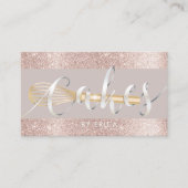 Bakery Modern Blush Roos Gold Glitter Pastry Chef Visitekaartje (Voorkant)