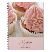 Bakery Monogram Logo Foto Roze Notitieboek (Voorkant)