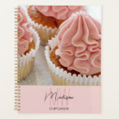 Bakery Monogram Logo Foto Roze Planner (Voorkant)