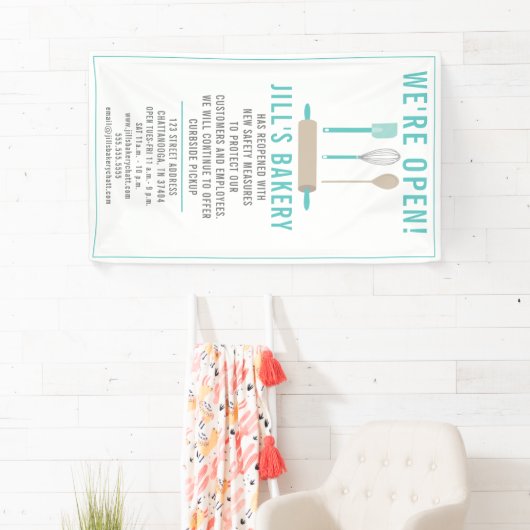 Bakery Open Blauwgroen Keuken Food Business Restau Spandoek (Insitu)