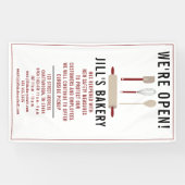 Bakery Open Red Kitchen Food Business Restaurant Spandoek (Horizontaal)