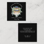 Bakery Pastry Chef Baker Black Vierkante Visitekaartje (Voorkant / Achterkant)