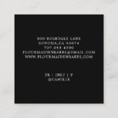 Bakery Pastry Chef Baker Black Vierkante Visitekaartje (Achterkant)