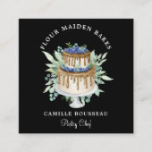 Bakery Pastry Chef Baker Black Vierkante Visitekaartje (Voorkant)