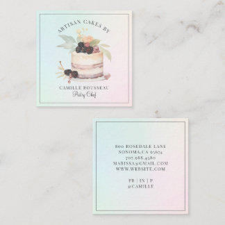 Bakery Pastry Chef Baker Square Business Card Vierkante Visitekaartje