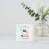 Bakery Pastry Chef Baker Square Business Card Vierkante Visitekaartje (Staand voorkant)
