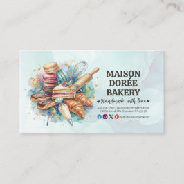 Bakery Pastry Chef Baking Catering Gold Price List Visitekaartje