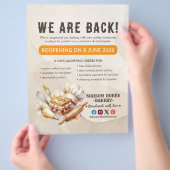 Bakery Pastry Chef Baking Catering Grand Reopening Flyer (Hand)