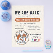 Bakery Pastry Chef Baking Catering Grand Reopening Flyer (Enkel)