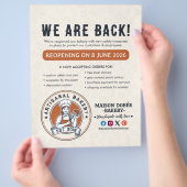 Bakery Pastry Chef Baking Catering Grand Reopening Flyer (Hand)