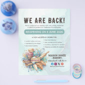 Bakery Pastry Chef Baking Catering Grand Reopening Flyer (Enkel)