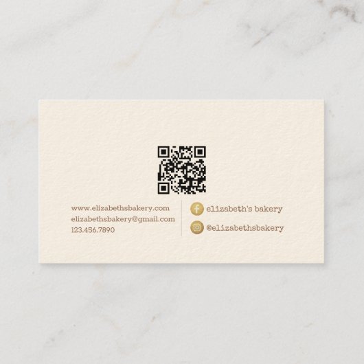 Bakery Pastry Chef Baking Catering Loyalty Punch (Achterkant)