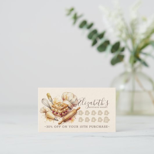 Bakery Pastry Chef Baking Catering Loyalty Punch (Staand voorkant)