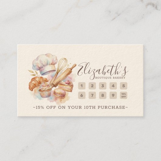 Bakery Pastry Chef Baking Catering Loyalty Punch (Voorkant)