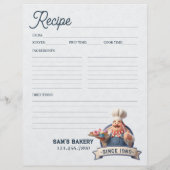 Bakery Pastry Chef Baking Recipe Page Cookbook Flyer (Achterkant)