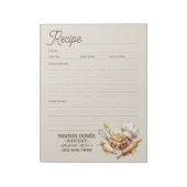 Bakery Pastry Chef Baking Recipe Page Cookbook Notitieblok (Linkerzijde)