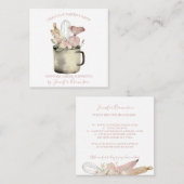 Bakery Pastry Chef café Boho chic floral Vierkante Visitekaartje (Voorkant / Achterkant)
