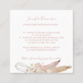 Bakery Pastry Chef café Boho chic floral Vierkante Visitekaartje (Achterkant)