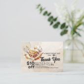 Bakery Pastry Chef Cake Baker Thank You Promo Code Kortingskaartje (Staand voorkant)