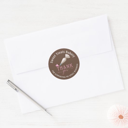 Bakery Pastry Chef Coffee Brown Thank You Ronde Sticker (Envelop)