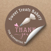 Bakery Pastry Chef Coffee Brown Thank You Ronde Sticker