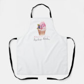 Bakery Pastry Chef Cupcake Watercolor Pink Elegant Schort (Voorkant)