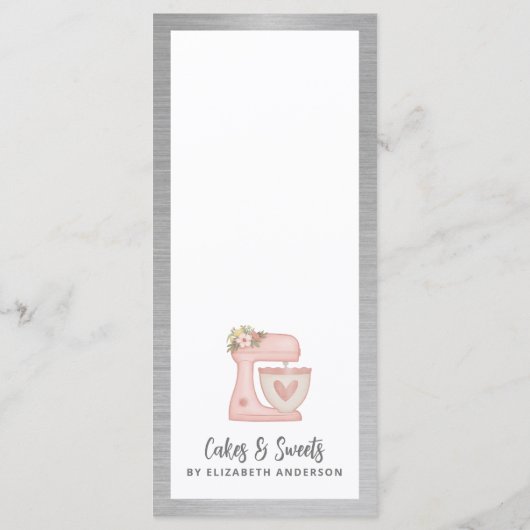 Bakery Pastry Chef Dessert Menu Price List (Achterkant)