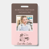 Bakery Pastry Chef Employee Foto ID Badge (Front)